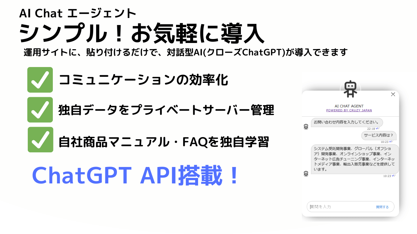 AI Chat エージェントのトップ画面